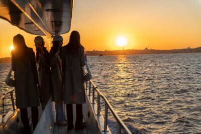 Bosphorus Sunset Cruise on Luxury Yacht with Transfers - Ortaköy Mosque, the Bosphorus Bridge, and the shoreline photo run
