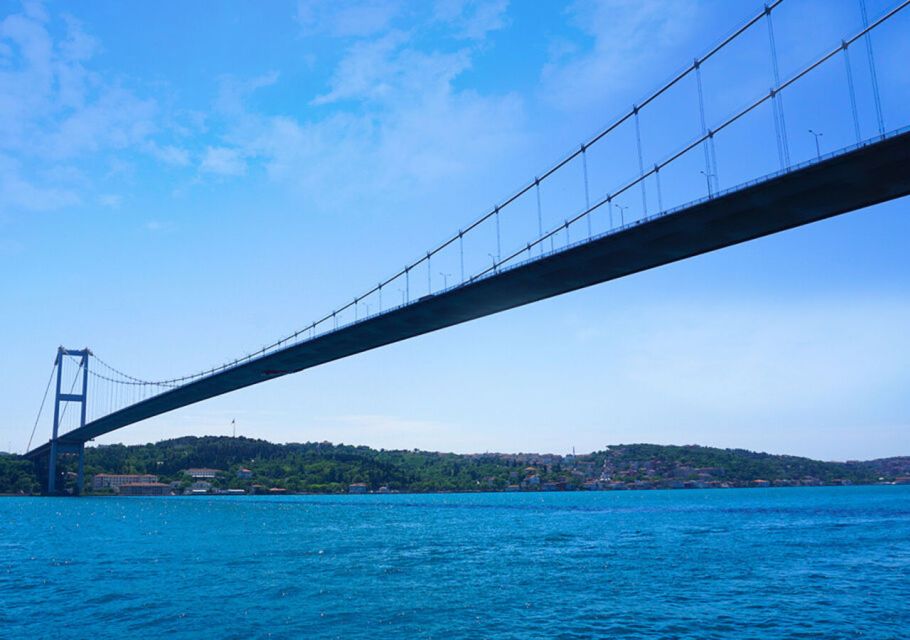 Istanbul: Explore Bosphorous on a Sunset Boat Cruise - European shore at sunset: Galata Tower, Dolmabahçe, and Ortaköy Mosque