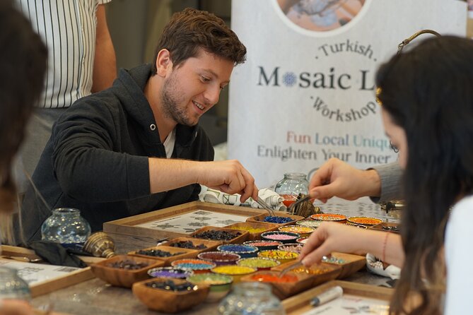 Istanbul: Turkish Mosaic Lamp Workshop in Galata – All Included - Tea, Turkish delight, and the craft story behind the colors