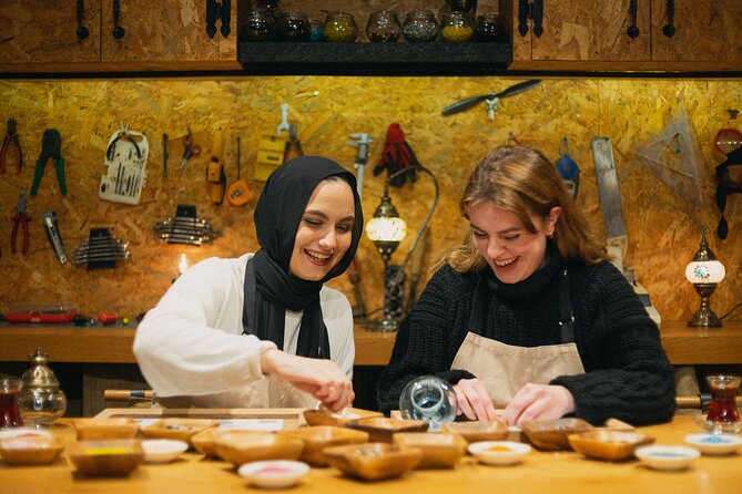 Istanbul Turkish Mosaic Lamp Workshop in Old Town - All Included - Designing Your Geometric Lamp: Colors, Tiles, and Stencils That Help