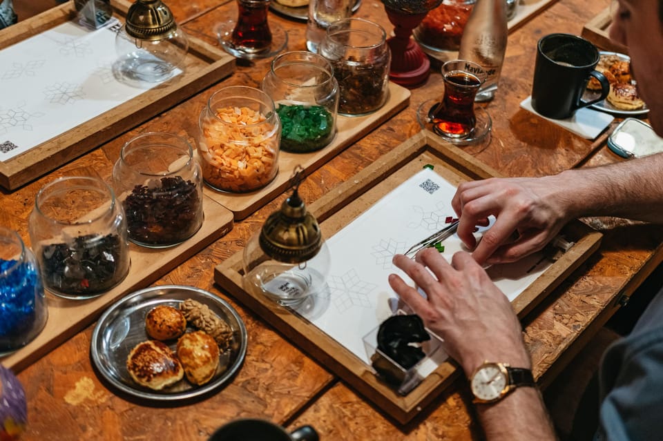 Istanbul:Original Turkish Mosaic Lamp Workshop w/ Snacks - What You Take Home: Your Finished Mosaic Lamp With US Adapter