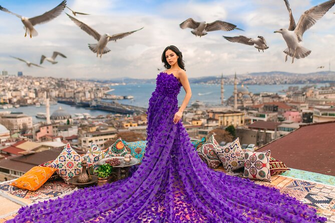 Rooftop Flying Dress Photo Shoot in Istanbul - The 45-Minute Flow on the Bosphorus Rooftop